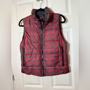 Gap Plaid Puffer Vest Size Small